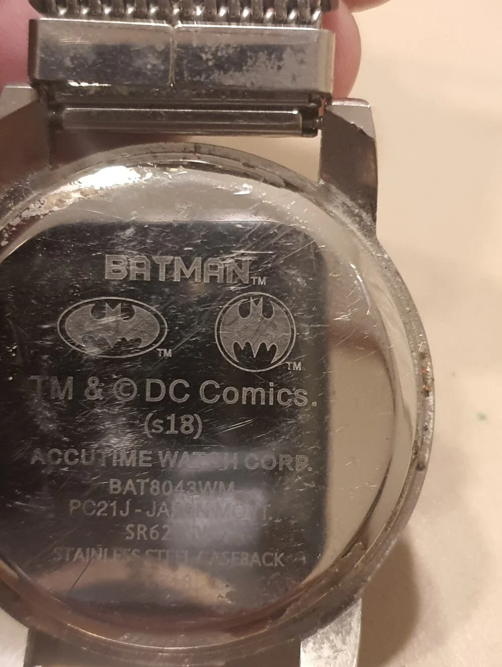DC Comics Batman Silver Stainless Steel Mesh Men's Watch